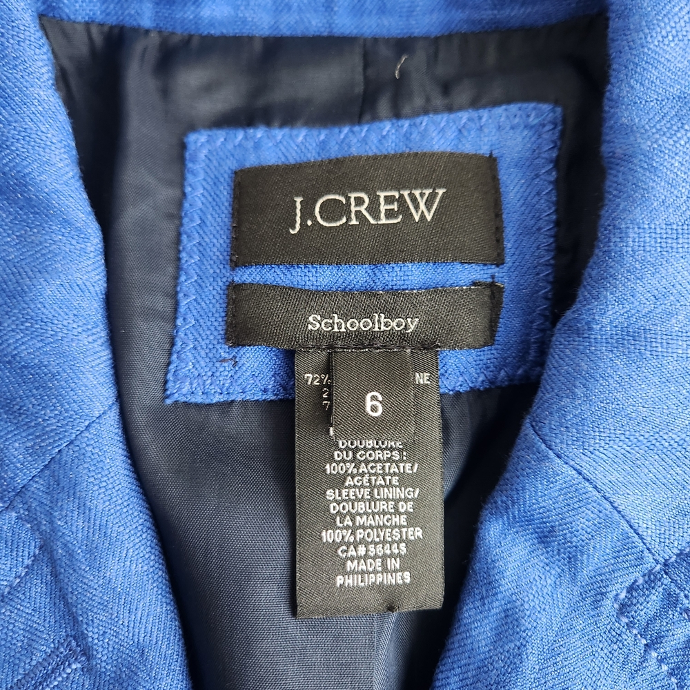 J.Crew Schoolboy Blazer Jacket Women's 6 Blue Business Career Office Minimalist - Picture 3 of 13